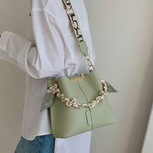 Borsa a secchiello da donna alla moda e semplice, borsa a tracolla casual versatile per tutti i giorni e borsa a tracolla adatta per il trasporto quotidiano