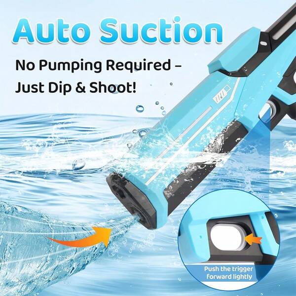 Electric Automatic Suction Water Gun For Beach Swimming Pool Play, USB Charging Toy Water Gun Suitable For Adult Children To Use