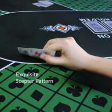 Rectangular Rubber Table Mat, Tablecloth, Table Runner - 8 Player Texas Poker Non-Slip Rubber Mat, Foldable Table Topper, Suitable For Family Game And Party (Fit Standard Tables)