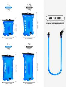 WRELS 1L/1.5L/2L/3L Large - Capacity Foldable Water Bladder - That Can Be Carried By Hand Or On The Back, For Biking, Hiking, Running And Traveling