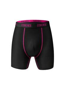 5 piezas Ropa interior ajustada y cómoda para hombres - Calzoncillos tipo bóxer largos y sueltos, cómodos para primavera, entrenamiento, deportes y uso casual - Suave, ligero, pantalones largos planos para hombres.