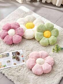 1pc Floral Decorative Throw Pillow, Cute & Soft Flower Plush Pillow, 11.8"/15.7" Floral Cushion Floor Mat For Spring, Bedroom Living Room Decor, Spring Birthday Gift For Family & Friends