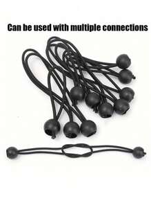 Set Of 5/10/20 Elastic Ball Bungee Cords With Hooks For Tent, Tarpaulin And Canopy