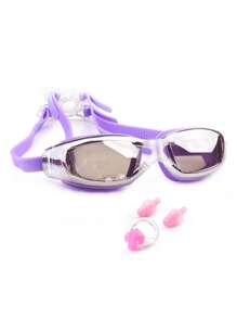 SHENYU 5pcs Swim Goggles, Silicone Swimming Cap, Nose Clip And Ear Plug Set