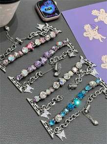 Nuevo brazalete con tira de cristal rhinestone compatible con correas de 38/40/41/42/44/45/46/49mm para Ultra/Se10/9/8/7/6/5/4/3/2/1