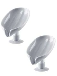4pcs/2pcs/1pc Soap Box Perforation-Free Household Standing Laundry Soap Box Toilet Washing Creative Drain Rack No Water Storage Soap Box Lotus Suction Cup Wall Mounted