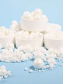 85g/3oz Bolas de perlas blancas para decoración de pasteles, para bodas, fiestas de cumpleaños, pasteles, caramelos, chocolates, galletas y decoración DIY