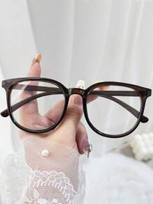 超轻透明镜片大框眼镜，时尚百搭，保护眼睛，适用于电脑、电视、游戏和智能手机等场景。 - 彩色 - 查看 2
