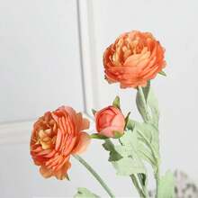 2pcs 3-Head Flocked Simulate Peony Rose, High-End Artificial Flower Decor For Outdoor Garden, Home, Wedding, Holiday, Party. UV Resistant Ground Fake Flower Arrangement