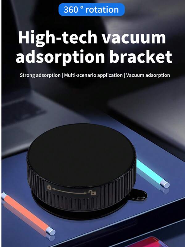 1pc Strong Suction Vacuum Mobile Phone Stand, 360° Rotation, Suitable For Multiple Scenarios. Effortless Navigation And Drama Watching! Compatible With IPhone, Android Phone, Gift For Birthday, Family, Friends Car Accessories, Car Phone Holder