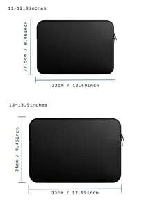 1pc Solid Color Casual Laptop Inner Sleeve Bag, Fits 11.6/12.5/13.3/14/15.4/15.6/16/17 Inch Laptops - Black - View 6
