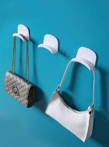 1pc Plastic Wall Mount Hanger Rack For Bags, Headphones, Ties, Scarves, Headset, Bluetooth Earphones Storage, Suitable For Dorm, Entryway No-Drill