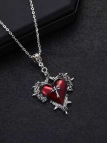 1 pieza Collar de cruz del amor con espinas de estilo punk gótico, de estilo oscuro y dulce, accesorios de joyería para fiestas de mujeres