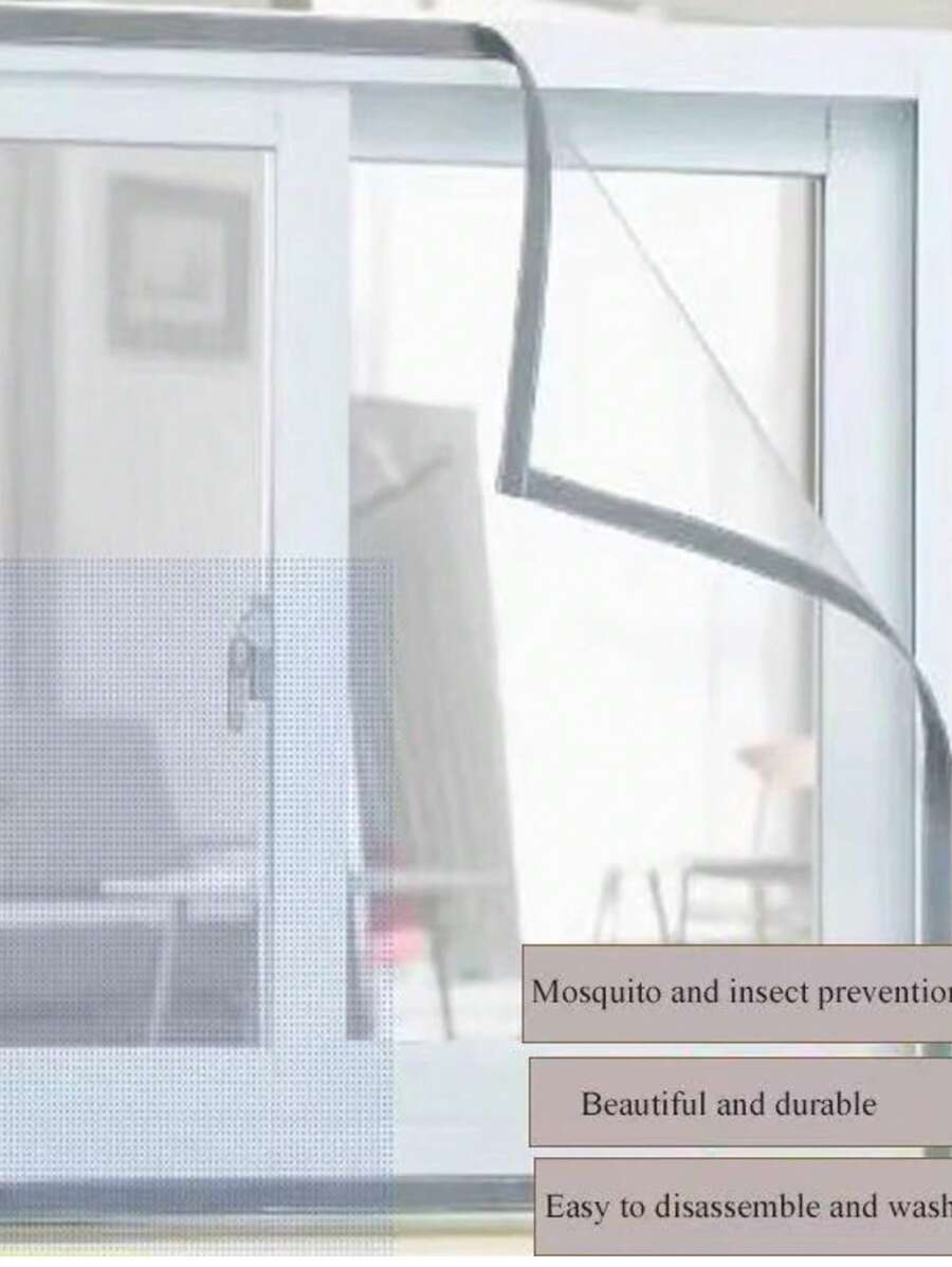 Cortina antimosquitos autoadhesiva, pantalla de malla invisible de nano, red retráctil reforzada para uso doméstico, fácil instalación