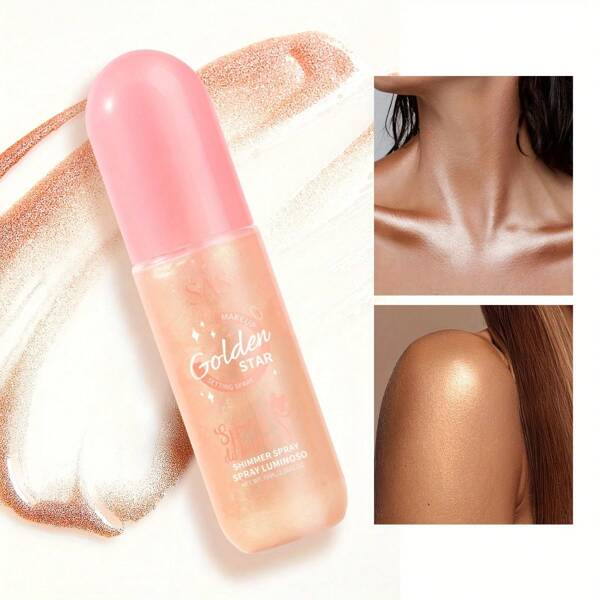 1 pièce Highlighter liquide pour le corps 70 ml, fondation poudre scintillante. Peinture corporelle pailletée waterproof et longue tenue pour fête