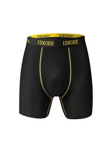 5 piezas Ropa interior ajustada y cómoda para hombres - Calzoncillos tipo bóxer largos y sueltos, cómodos para primavera, entrenamiento, deportes y uso casual - Suave, ligero, pantalones largos planos para hombres.