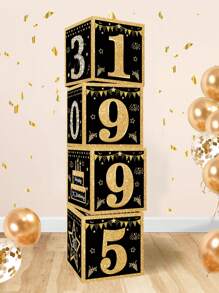 4 buc/set cutie surpriză pentru a 30-a aniversare, cutie cu baloane, cutie decorativă pentru ziua de naștere Happy 1995, decor pentru a 30-a aniversare, cutie cadou pentru decorarea petrecerii de ziua de naștere, recuzită pentru fotografie, cutie decorativă de fundal, decor pentru casă, decor pentru cameră, decor de fundal, accesorii pentru petrecere, cadouri de ziua de naștere, recuzită foto