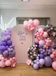 Kit de 124 piezas de guirnalda de arco con globos con forma de mariposa, globos rosas y púrpuras con mariposas de lámina lila lavanda, para decoración de fiestas de cumpleaños, bodas, Día de la Madre, San Valentín, baby shower