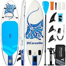 Inflatable Stand Up Paddle Board, 10'6x33 "X 6" Paddle Board With Backpack, Pump, Non Slip Mat, Phone Case Ultra-Light Paddle Boards For Adults - Blue Wahite Manta - View 2