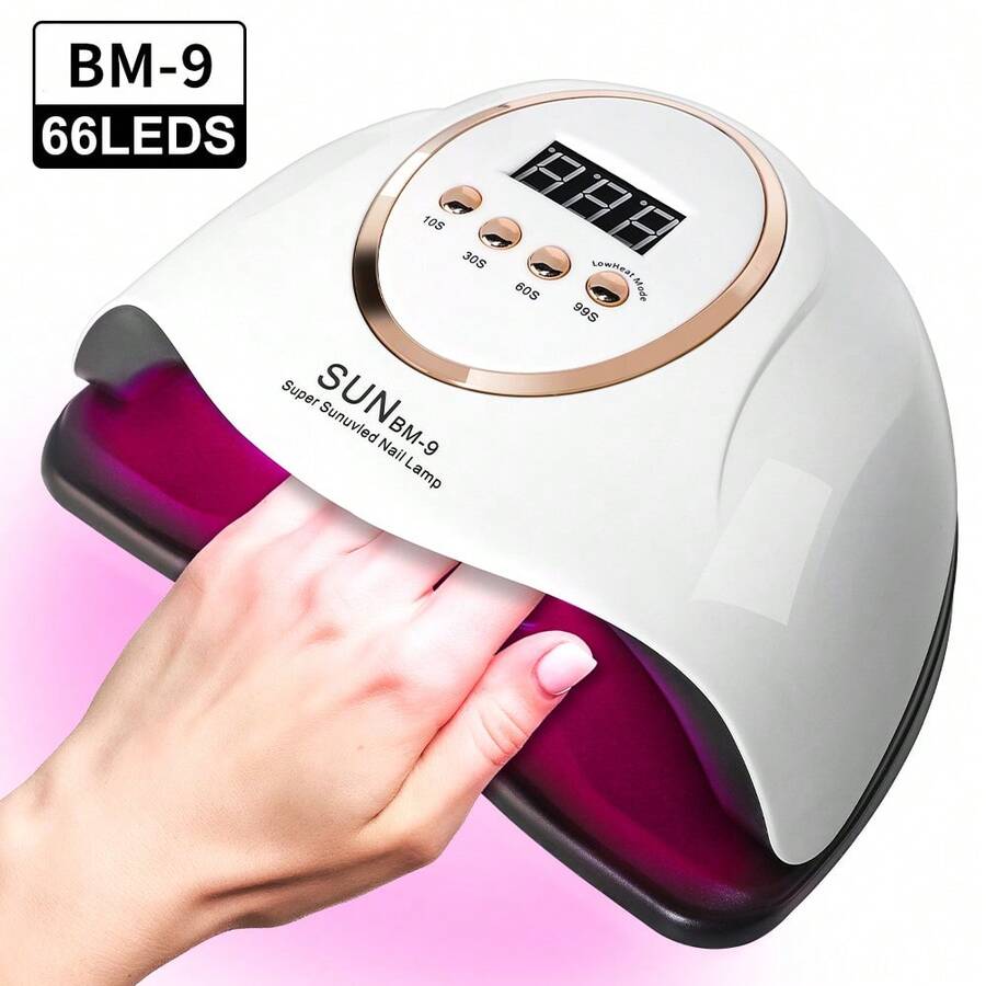 LIMEGIRL 66 LED Nail Dryer Lamp With LCD Display, Suitable For UV Gel Nail Polish Drying In Nail Salons - EU C Type Plug(220-240V) - View 1