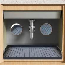 1 Pc Durable Waterproof Sink Mat - Versatile Drip Tray Liner For Kitchen And Bathroom Cabinets, Easy-To-Clean Protective Cover, Ideal For Storing Cleaning Supplies, Waterproof Sink Mat