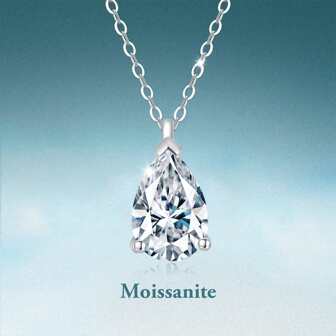 rainonme 1 pièce Collier moissanite décontracté et de 1,5 ct pour femmes. Bijoux de qualité en argent sterling, pendentif infini délicat. Cadeau de fiançailles, de mariage, d'anniversaire, de Noël pour elle, port quotidien, cadeau de la fête des mères
