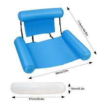 1pc Foldable Floating Chair Adult Inflatable Floating Lounger With Backrest For Swimming Pool Leisure Floating Bed Hammock - Multicolor - View 8