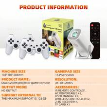 Android 11 Gaming Projector Home Theater Wireless Gaming Controller Dual WIFI 1280*720P For MirrorCast/Youtu/+