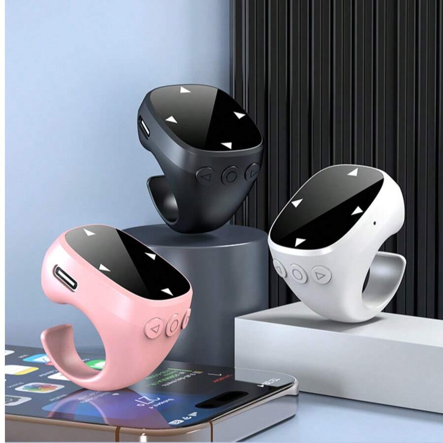 2025 New Wireless Mobile Selfie Cell Phone Remote Ring, Video Scroll, With Touch Screen, 10 Metre Remote Control, Compatible With IOS, IPad, Android Suitable For Summer Vacation, Travel Holiday, Portable Camera Shutter Wireless Shutter