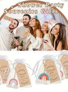 30pcs/15pcs Rainbow Woven Keychain Gift Set, Including 5pcs/10pcs Handmade Keychains, 5pcs/10pcs Thank You Cards And 5pcs/10pcs Organza Bags, Bohemian Style Rainbow Woven Keychains, Suitable For Bridesmaid Gifts, Guest Favors, Birthday Parties, Baby Showers, Mother's Day Parties, Engagement Parties, Bachelorette Parties And Bar/Bat Celebrations