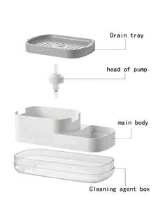 1 件厨房皂液器泵瓶洗洁精液体分配器适用于厨房台面，厨房用品，可实现极致厨房效率，搭配舒适的秋冬风格，水槽边卫生厨房工具