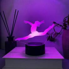 1 lâmpada de bailarina 3D com nome personalizável, luz noturna que muda de cor em 7 cores, presente de aniversário/festa para amantes da dança, lâmpada ambiente com controle por toque