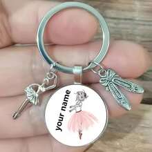 Personalized Name Ballerina Keychain, Ballet Girl Dance Shoes Keychain, Private Customization - Multicolor - View 5