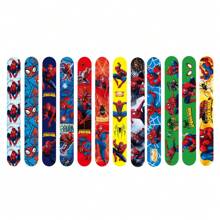 Marvel 12pcs/Set Marvel Spider Man Series Slap Bracelets For Stitch Anime Figure Wristand Slap Bracelets For Christmas Party Gifts