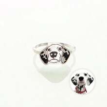 Custom Pet Portrait Ring, Pet Photo Ring For Pet Lover, Engraved Dog Cat Ring, Pet Memorial Jewelry Gift, Pet Remembrance, Gift For Her