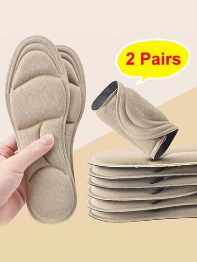 2双5D记忆海绵鞋垫，舒适高回弹加厚鞋垫，带足弓支撑，适用于跑步鞋和运动鞋，鞋履配件礼品之选