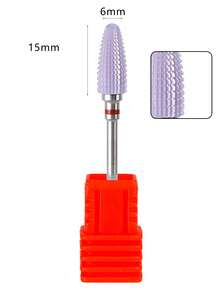 1pc Purple Ceramic Corn Head Step Nail Tool Polishing Head Peeling And Unloading Nail Drill Used For Electric Drill Bit Milling Cutter Nail Drill Bit Polishing Head Tool Accessories - Purple - View 6