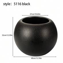 1 pieza Maceta de cerámica extra grande, Maceta de plástico con bola de piedra artificial, Maceta de pie para planta artificial, Maceta redonda de plástico de doble capa de gran diámetro, Maceta para suculentas con bandeja, Maceta para árbol, Bola redonda grande para decoración del hogar, Maceta para planta artificial verde para hotel