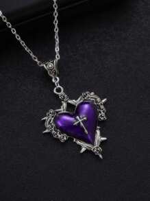 1 pieza Collar de cruz del amor con espinas de estilo punk gótico, de estilo oscuro y dulce, accesorios de joyería para fiestas de mujeres