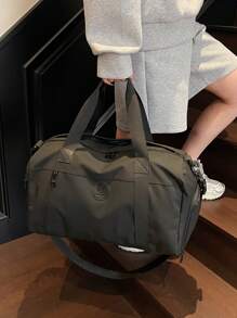 NingJia Stylish Women's Wet & Dry Separation Gym Bag, Waterproof Large Capacity Yoga Tote Bag, Patent Leather Carry-On Handbag For Short Trip, One Shoulder Crossbody