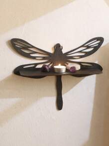 1Pc Bohemian Style Wooden Dragonfly Wall Frame-30CM/11.81IN Hanging Decorative Storage,Boho Farmhouse Wall Art,Vintage,Multi-Purpose Storage Rack,Easy To Install,Suitable For Home Decoration In All Seasons-Inspired Floating Shelf For Living Room,Bedroom, Hallway,Corridors,Daycare Centers,Kitchens,Offices,Farmhouses,Etc