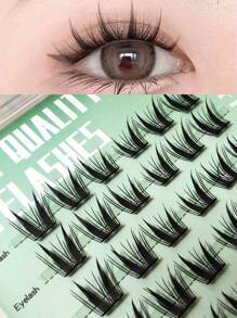1 Caja 36 piezas Extensiones de Pestañas Divididas de Mink Artificial Esponjosas, Aspecto Natural, Reutilizables, Apropiadas para Maquillaje Ahumado, Cosplay, Clubes Nocturnos