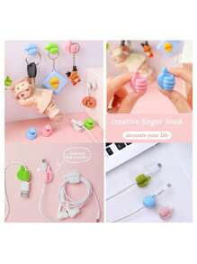 30pcs Colorful Silicone Thumb Wall Hooks - Self-Adhesive, No-Drill Cable Clips & Key Hangers, Easy Installation For Keys, Earphones & More, Damage-Free Room Decor Back To School