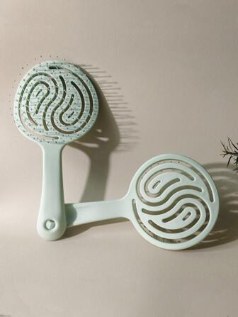 1 件小号镂空通风发刷，ABS 塑料手柄，便携式旅行设计，适合普通发质，造型工具/耐用发刷/夏季旅行必备