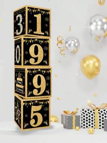 4 buc/set cutie surpriză pentru a 30-a aniversare, cutie cu baloane, cutie decorativă pentru ziua de naștere Happy 1995, decor pentru a 30-a aniversare, cutie cadou pentru decorarea petrecerii de ziua de naștere, recuzită pentru fotografie, cutie decorativă de fundal, decor pentru casă, decor pentru cameră, decor de fundal, accesorii pentru petrecere, cadouri de ziua de naștere, recuzită foto