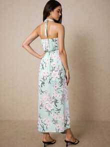 Vestido largo mujer casual fresco verano playa tirantes ajustables estampado floral escote en V fresco suave primavera verano