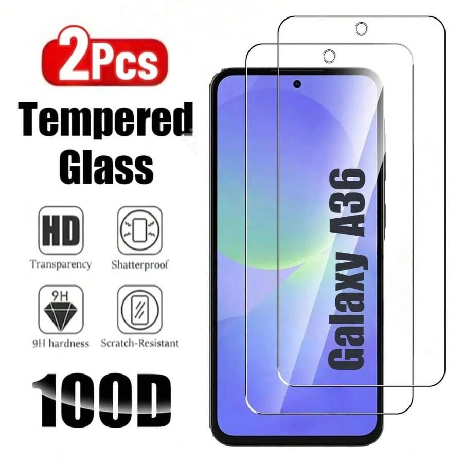 ZMZE 2pcs High Definition Tempered Glass Screen Protector, Compatible With Samsung Galaxy A36 A35 A26 A25 A24 A13 5G, Also Compatible With A06 A14 A15 A24 A34 A55. - 2PCS - View 1
