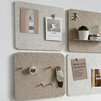 1pc Polyester Felt Wall Decorative Board, 30*30cm Photo Wall Message Board Combo Shelf Frameless, Reusable Wall Organizer Felt Board, Suitable For Wall Decor, DIY, Photo Posting, Bedroom, Study, Living Room, Sofa Wall, School, Office