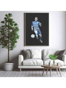 Set Of 1/3 Pcs Soccer Player Pop Wall Arts Soccer Star Posters Sports Printmaking Canvas Posters Printing Modern Stadium Living Room Bedroom Home Decoration Unframed-Style, Wall Art With Frame