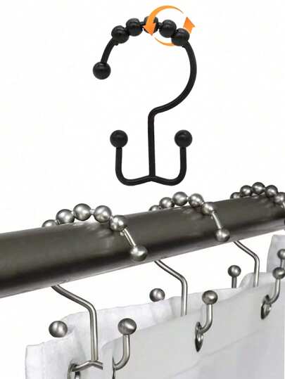 Ganchos dobles de metal para cortina de ducha, accesorios de baño, set de 12, decoración de habitación, de vuelta a la escuela